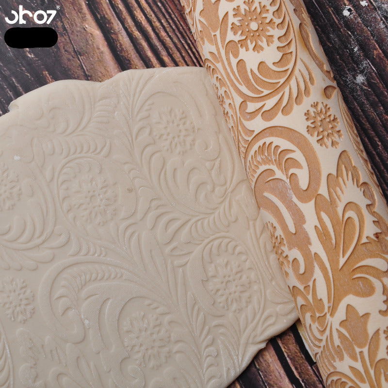 Transhome Christmas Embossing Rolling Pin 35-43 cm Fondant Cake
