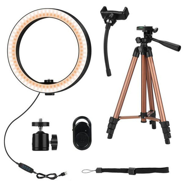 10 Inch Selfie Ring Light 130cm Tripod Stand Makeup Live Phone Stand With Remote Control
