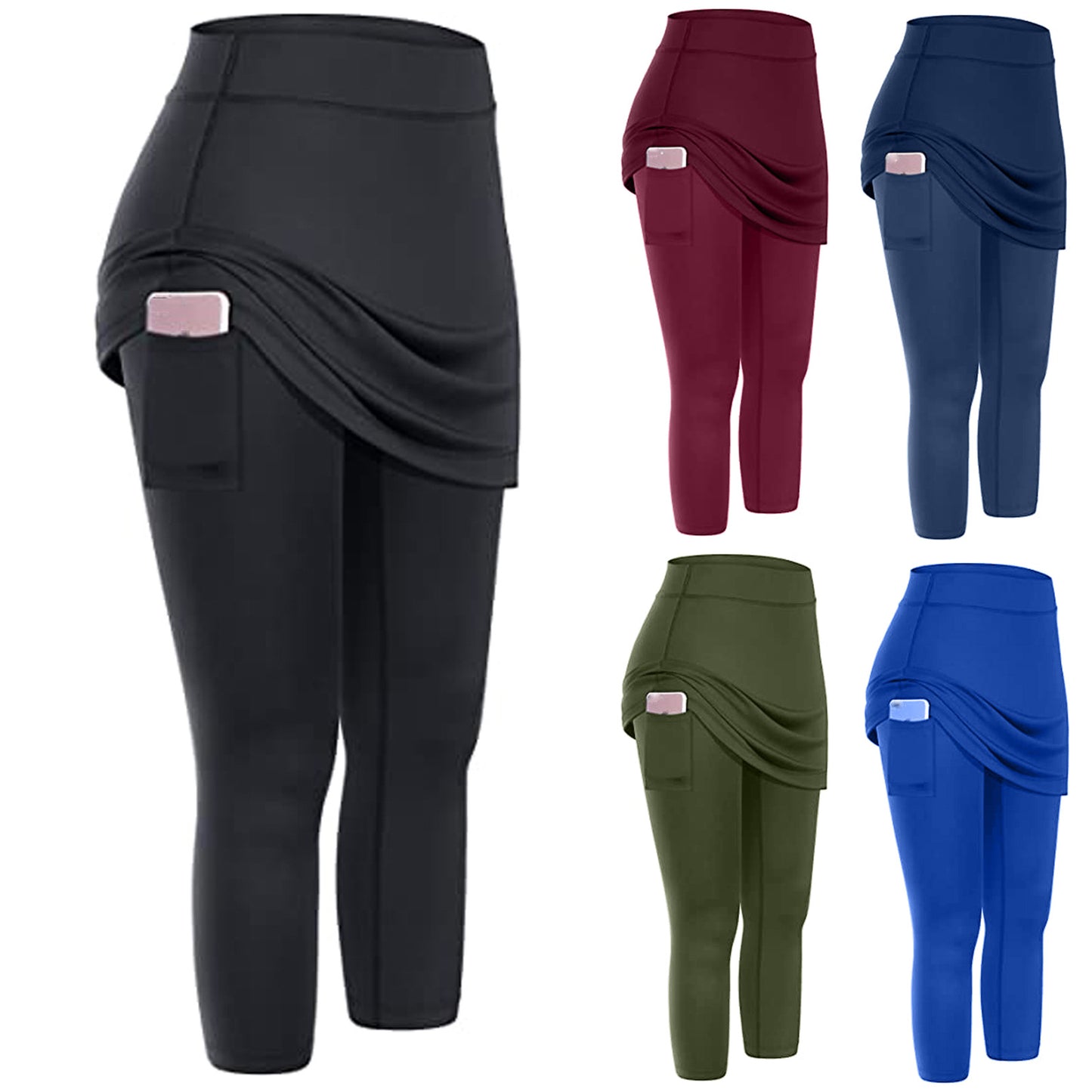 Autumn and winter can wear two fake ladies leisure pocket sports fitness running yoga tennis skirt short skirt