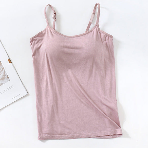 Modal camisole with chest pad no steel ring underwear cup