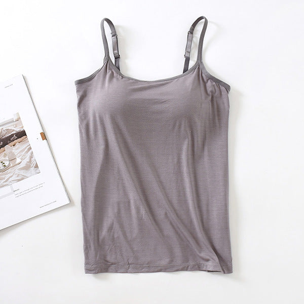 Modal camisole with chest pad no steel ring underwear cup