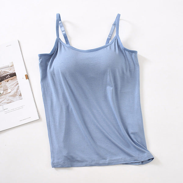 Modal camisole with chest pad no steel ring underwear cup