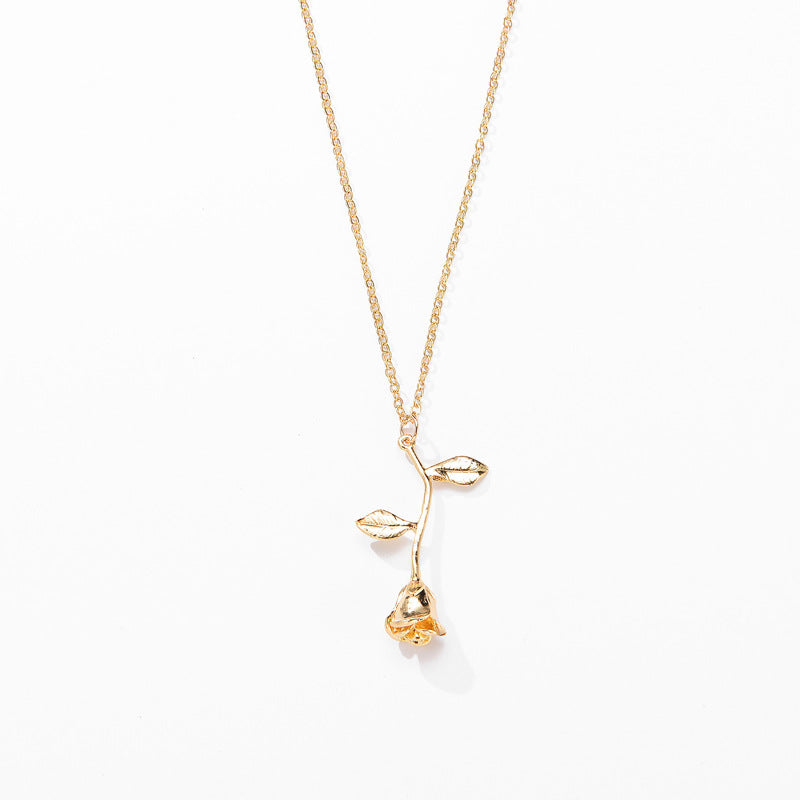 New jewelry exquisite rose pendant necklace for girlfriend
