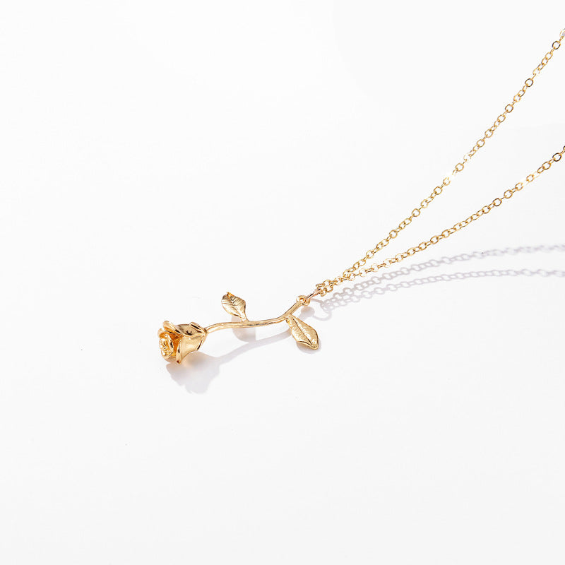 New jewelry exquisite rose pendant necklace for girlfriend