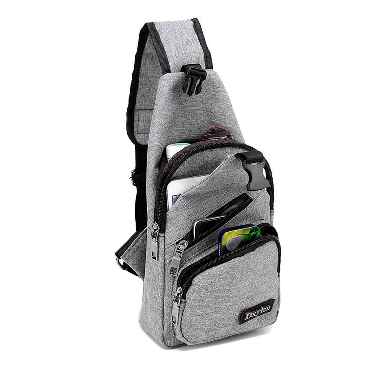 Usb Canvas Chest Bags Unisex