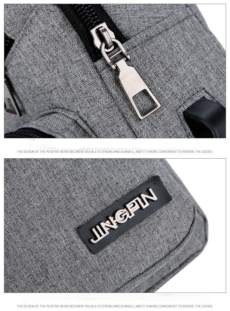 Usb Canvas Chest Bags Unisex