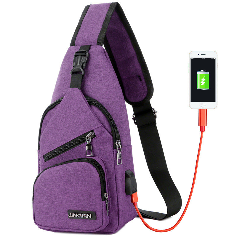Usb Canvas Chest Bags Unisex