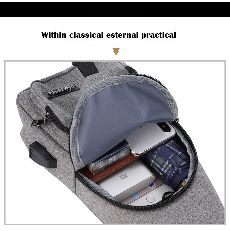 Usb Canvas Chest Bags Unisex