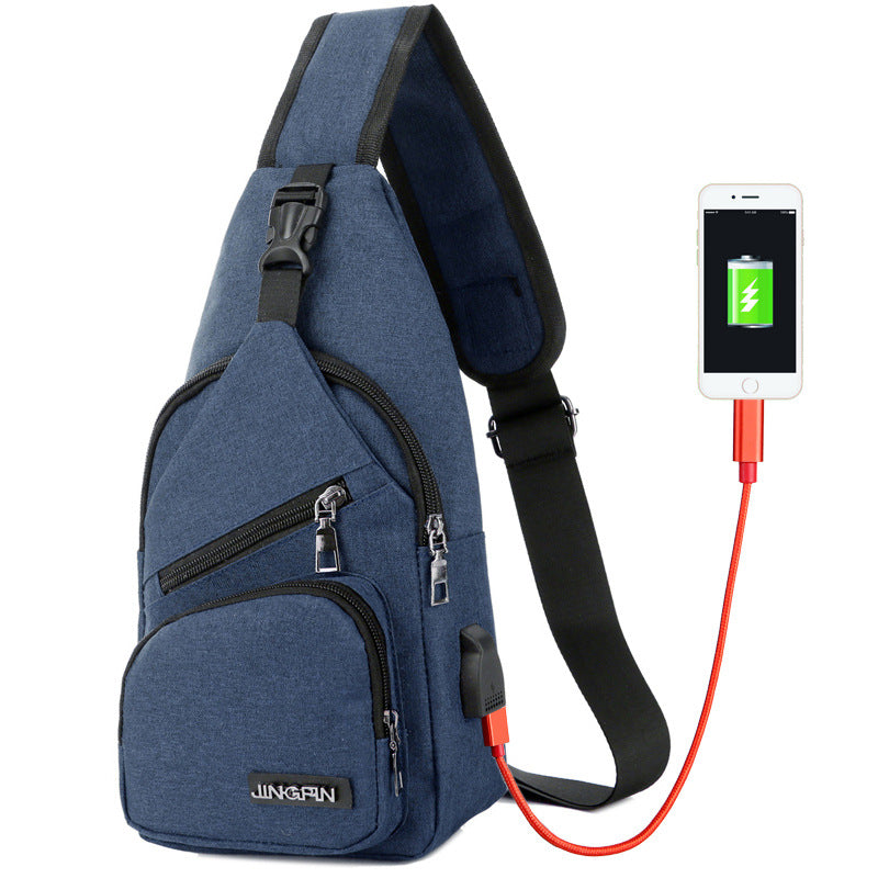 Usb Canvas Chest Bags Unisex