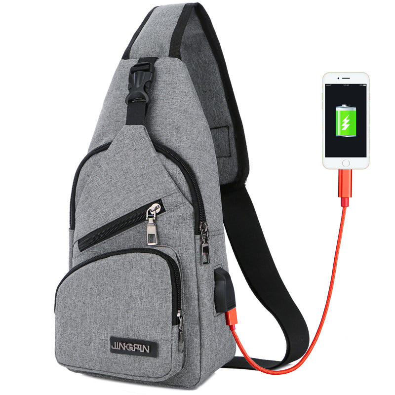 Usb Canvas Chest Bags Unisex