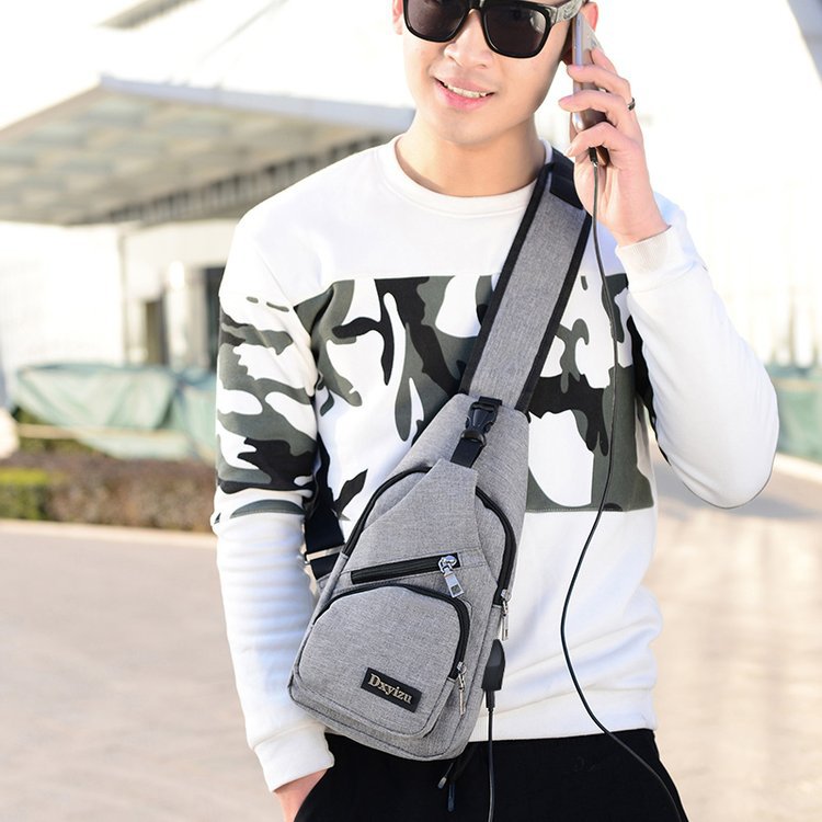 Usb Canvas Chest Bags Unisex