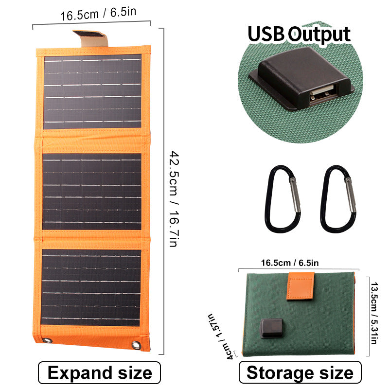 Solar foldable bag USB charger camping charging