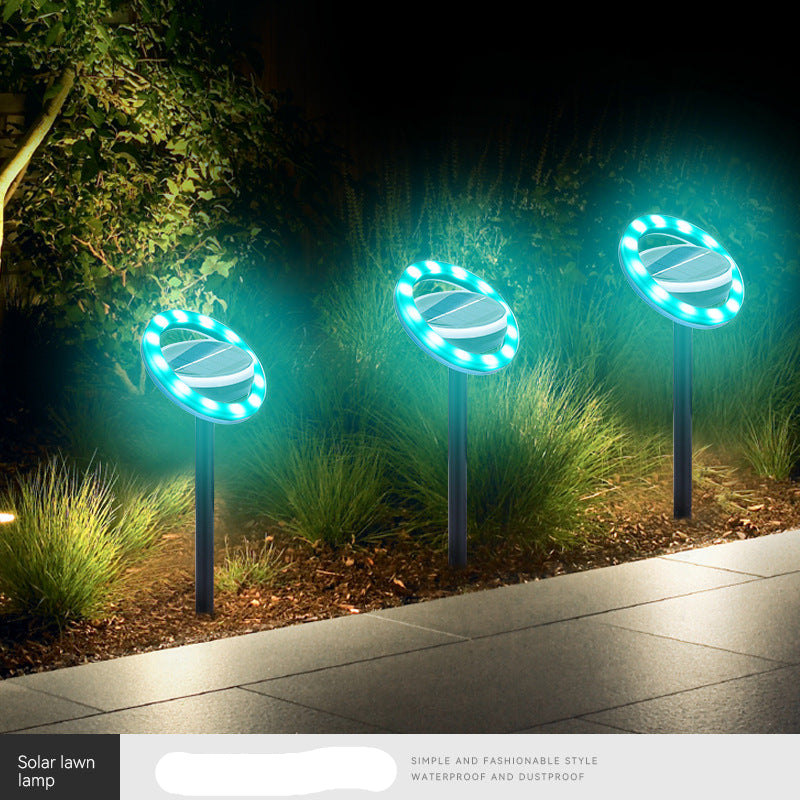 Solar panel ground plug lamp outdoor
