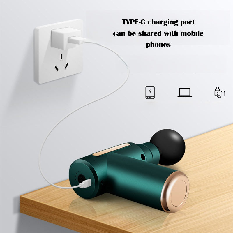 Cross-border new fascia gun electric massager(USB mini charging fascia gun)