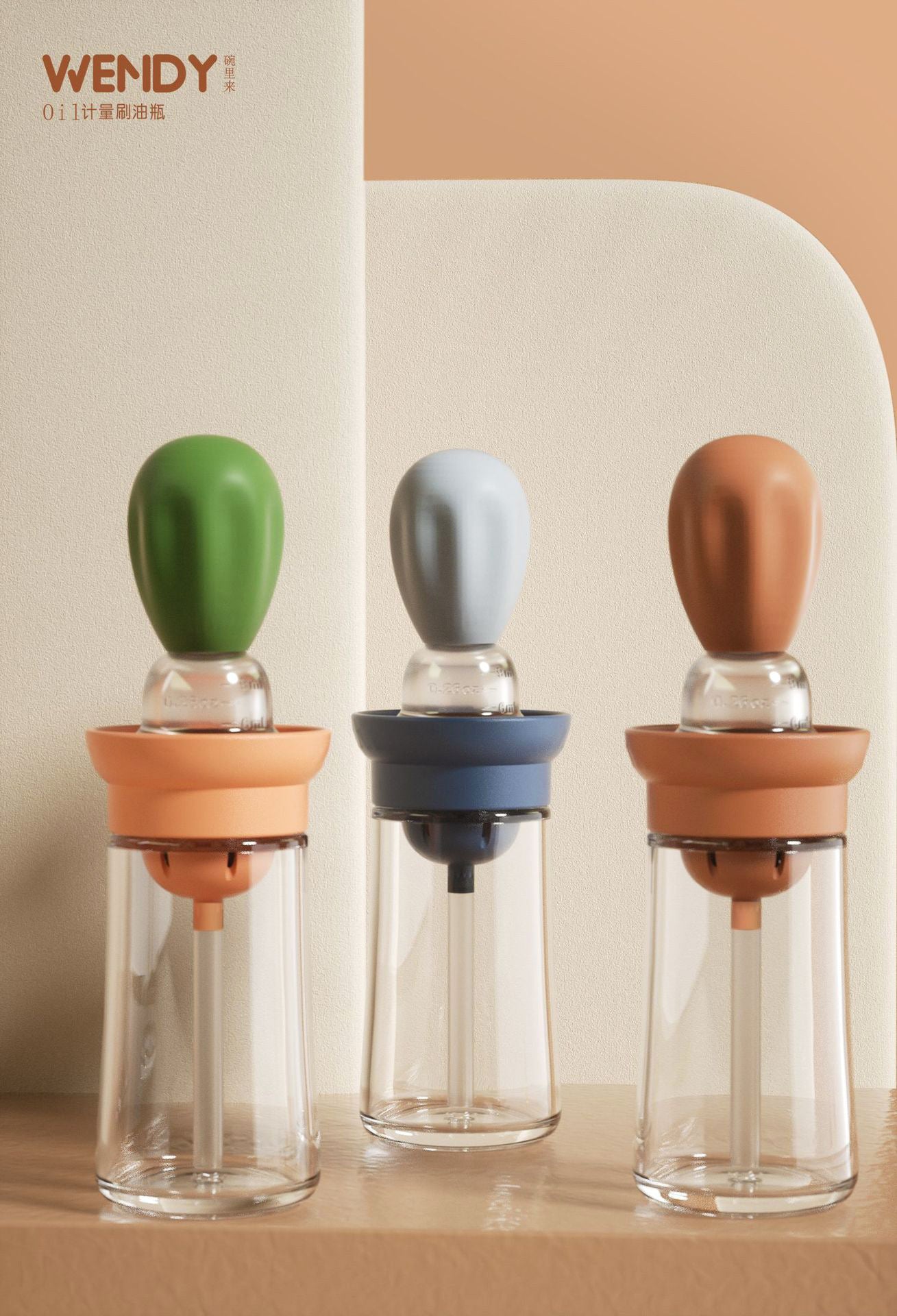 Kitchen silicone oil bottle oil pot brush household baking quantitative oil