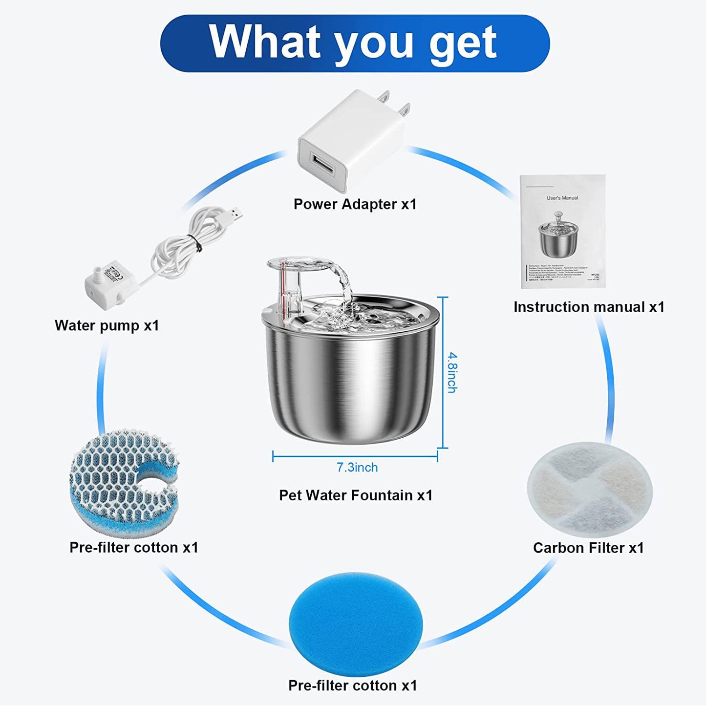Pet Water Dispenser Stainless Steel 304