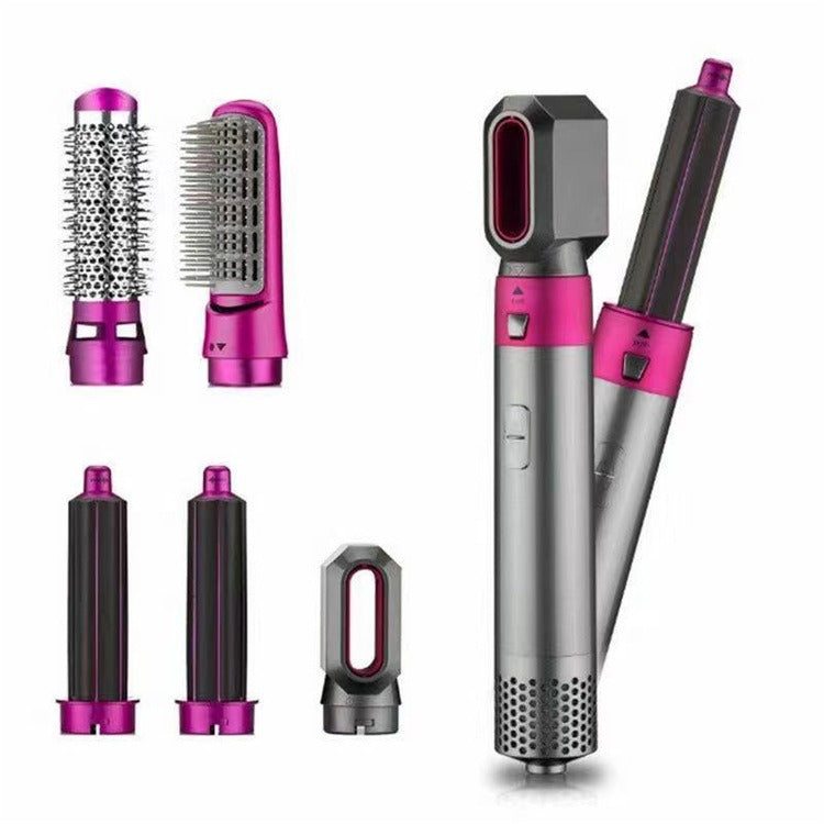 Five-in-one hot air comb blow dryer comb automatic suction hair styling comb curly hair straightening comb