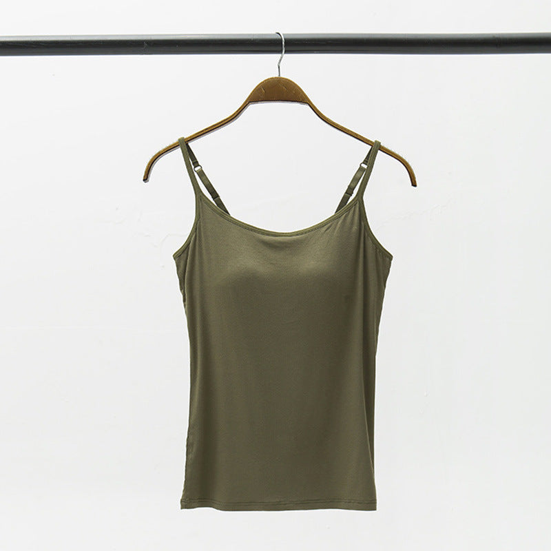 Modal camisole with chest pad no steel ring underwear cup