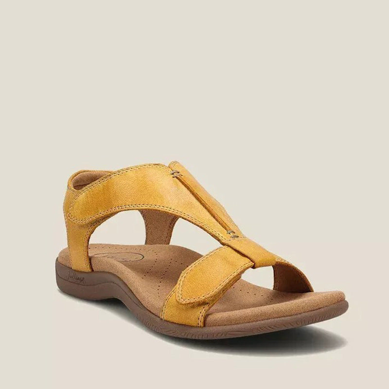 Summer European and American flat foot arch massage Velcro word casual beach sandals