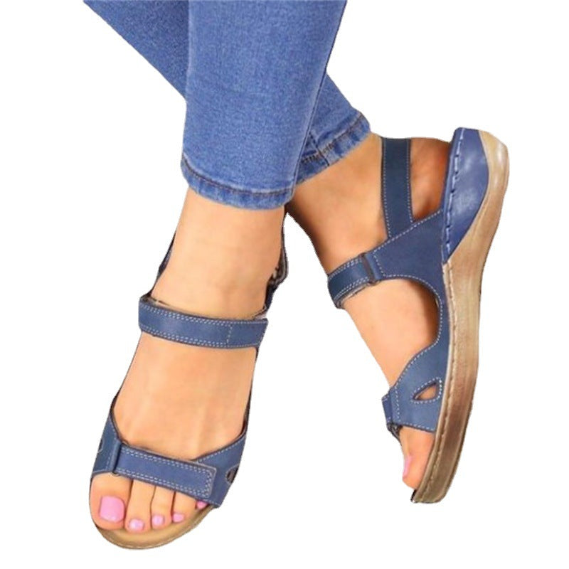 Summer European and American Fish Mouth Comfortable Flat  Sandals 43 Large Size