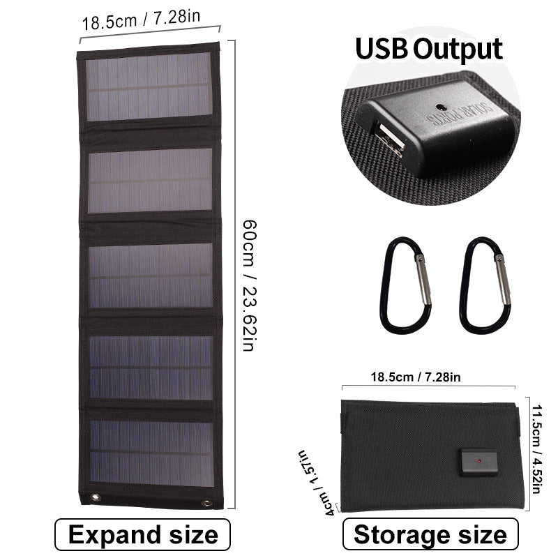 Solar foldable bag USB charger camping charging