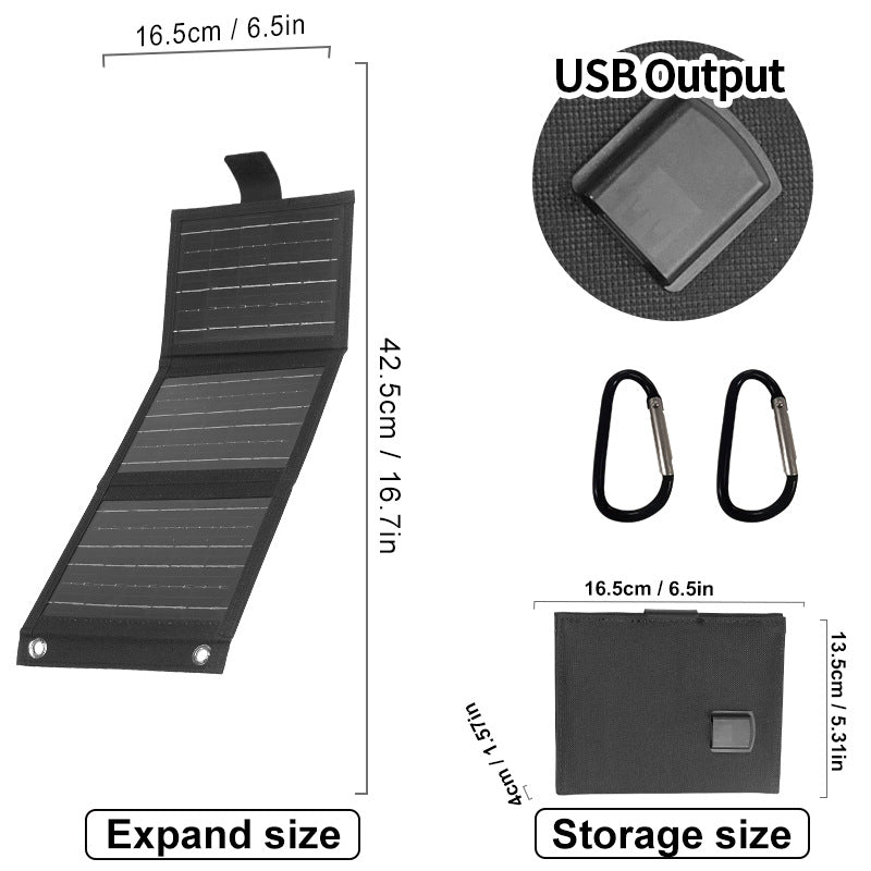 Solar foldable bag USB charger camping charging