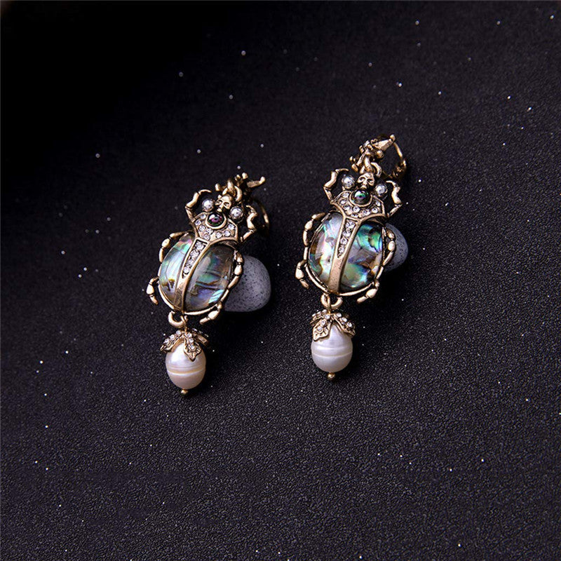 Explosions Europe and America exaggerated shell insects beetle earrings