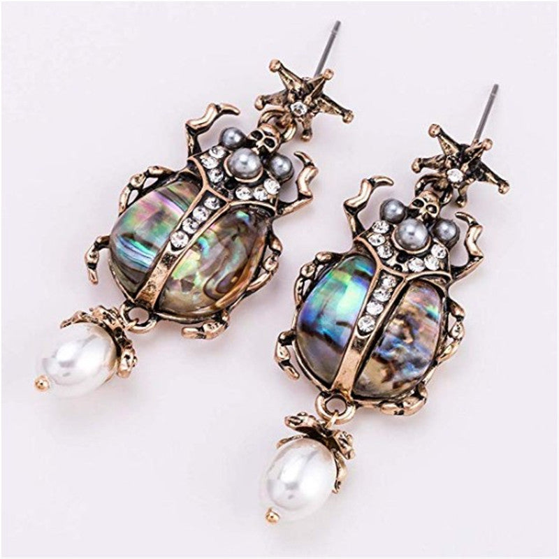 Explosions Europe and America exaggerated shell insects beetle earrings