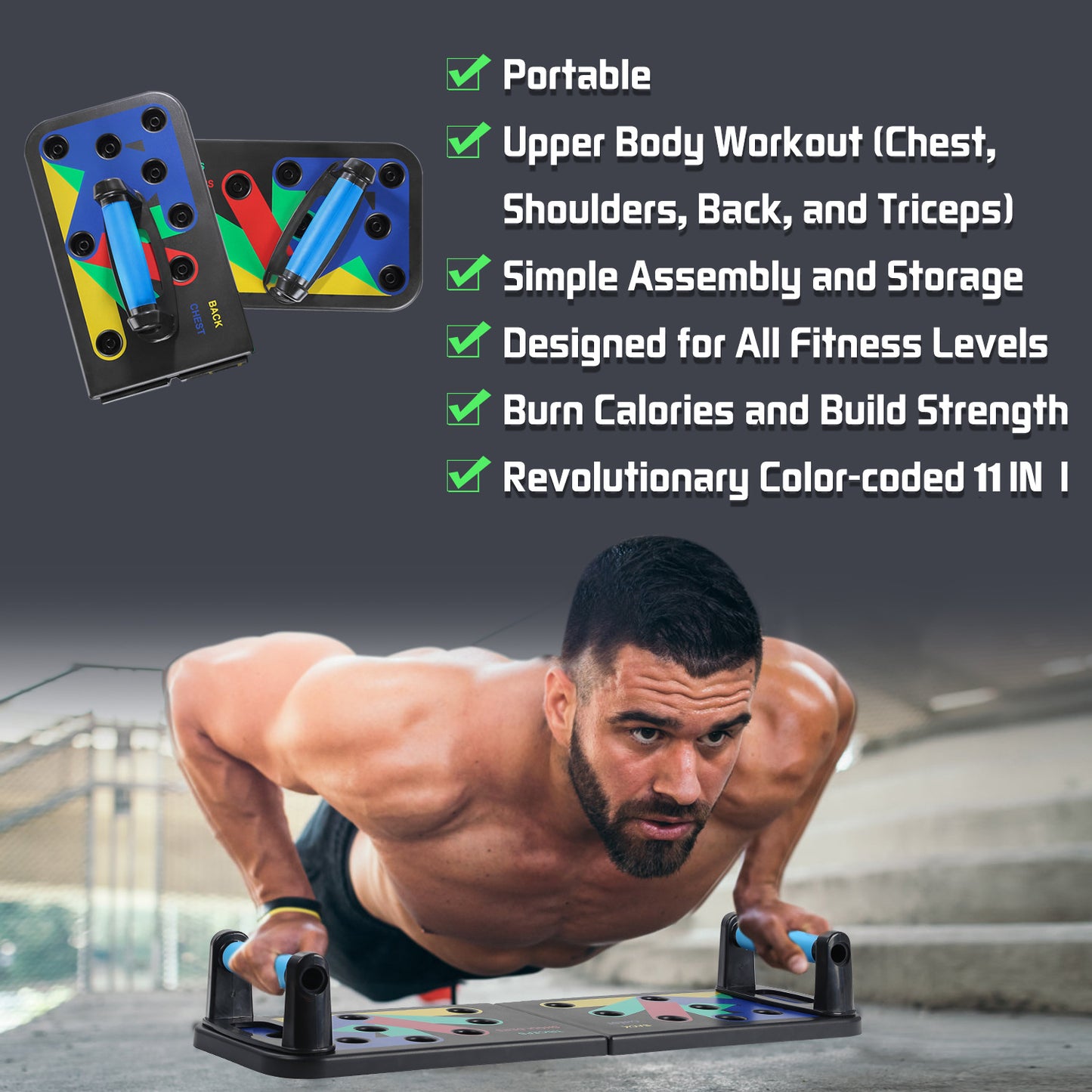 Foldable multi-functional push-up board stand fitness