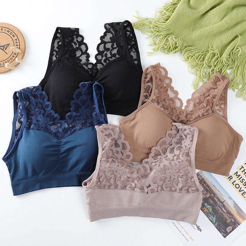 [80-180 kg] Lace sexy underwear, no steel ring gathered bra