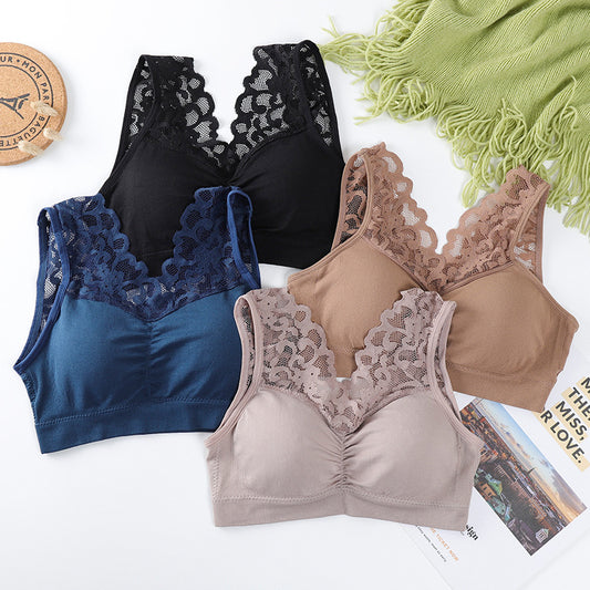 [80-180 kg] Lace sexy underwear, no steel ring gathered bra
