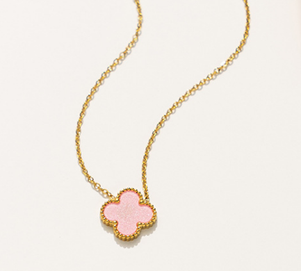 Lucky Necklace Girls Clover Necklace Titanium Steel 18K Gold