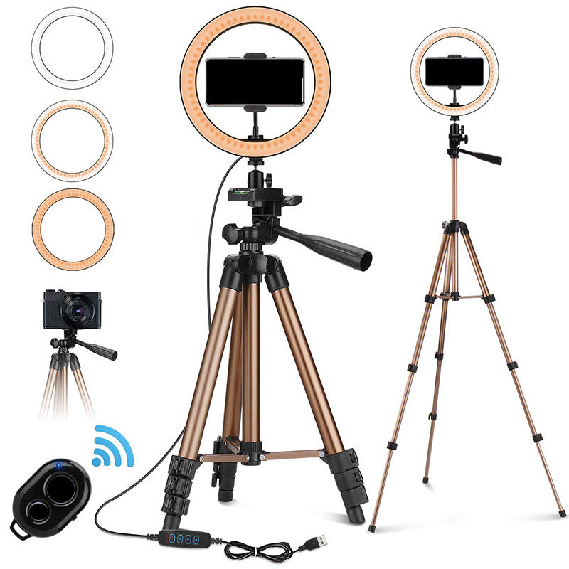 10 Inch Selfie Ring Light 130cm Tripod Stand Makeup Live Phone Stand With Remote Control