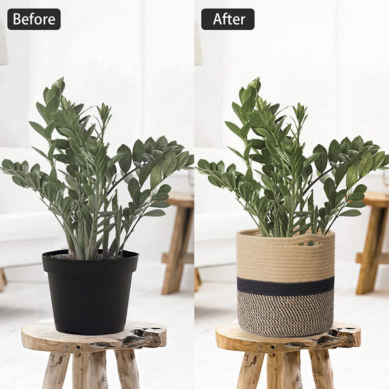 Cotton Rope Woven Flower Pot Storage Basket