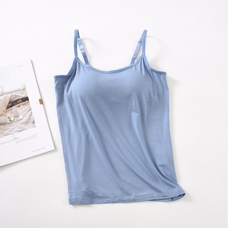 Modal camisole with chest pad no steel ring underwear cup