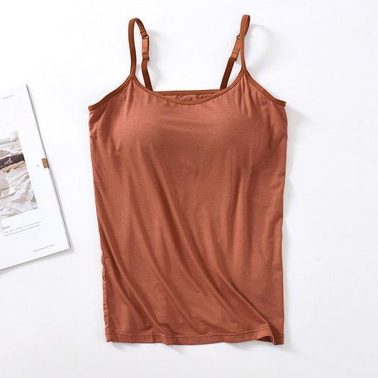 Modal camisole with chest pad no steel ring underwear cup