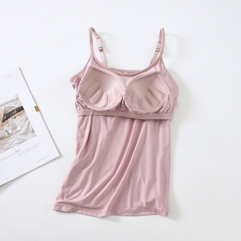 Modal camisole with chest pad no steel ring underwear cup