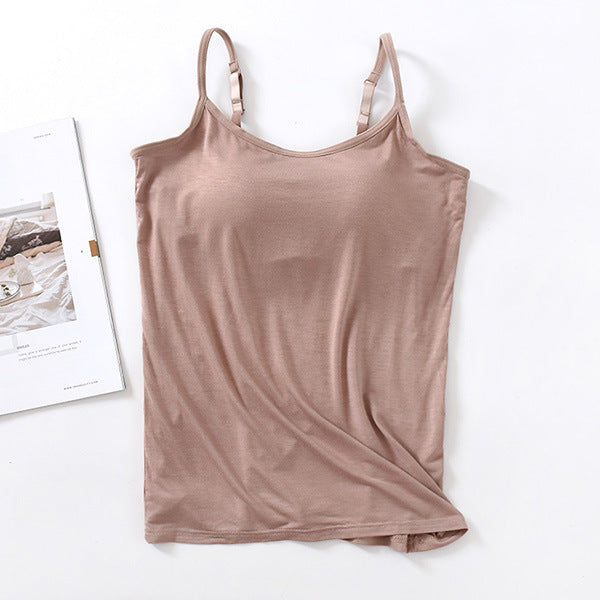 Modal camisole with chest pad no steel ring underwear cup
