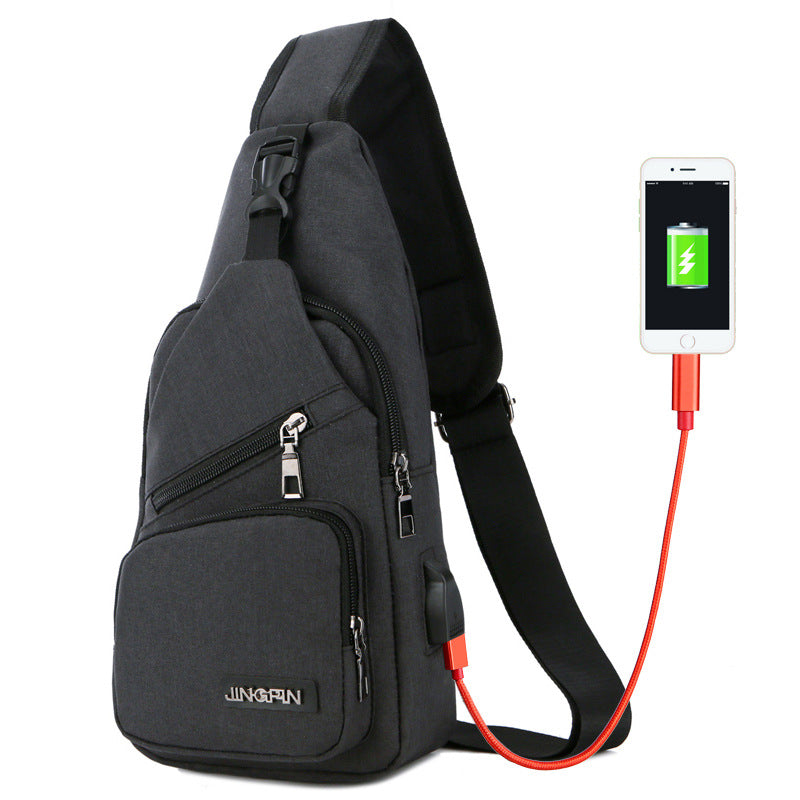 Usb Canvas Chest Bags Unisex