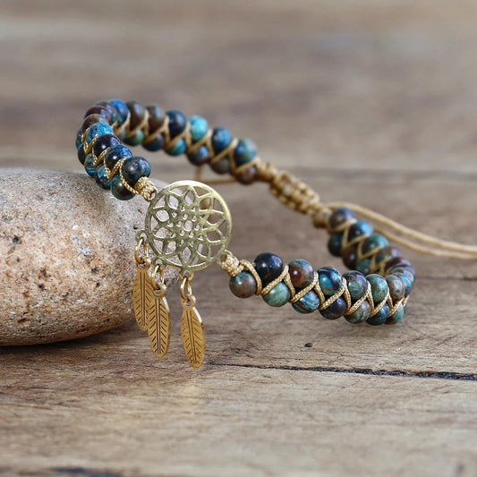 4MM Ocean Apatite Bracelet Golden