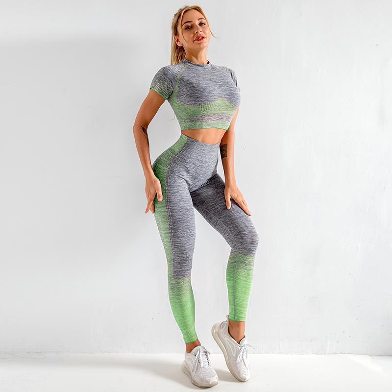Short-sleeved hip-lifting elastic fitness sports yoga clothing