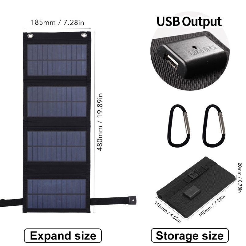Solar foldable bag USB charger camping charging