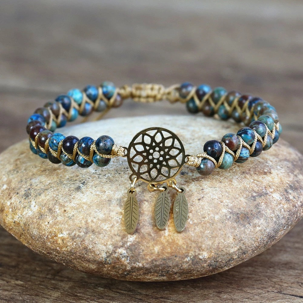 4MM Ocean Apatite Bracelet Golden