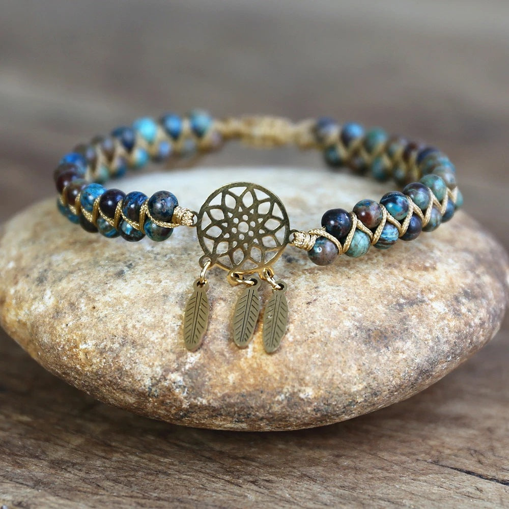 4MM Ocean Apatite Bracelet Golden