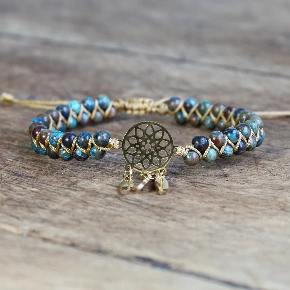4MM Ocean Apatite Bracelet Golden