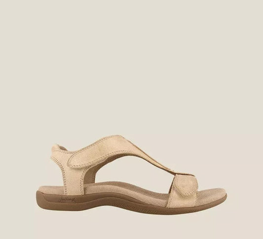Summer European and American flat foot arch massage Velcro word casual beach sandals