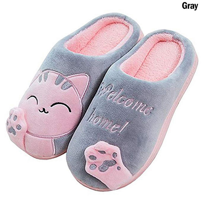 Cartoon Home Lucky Cat Cotton Slippers