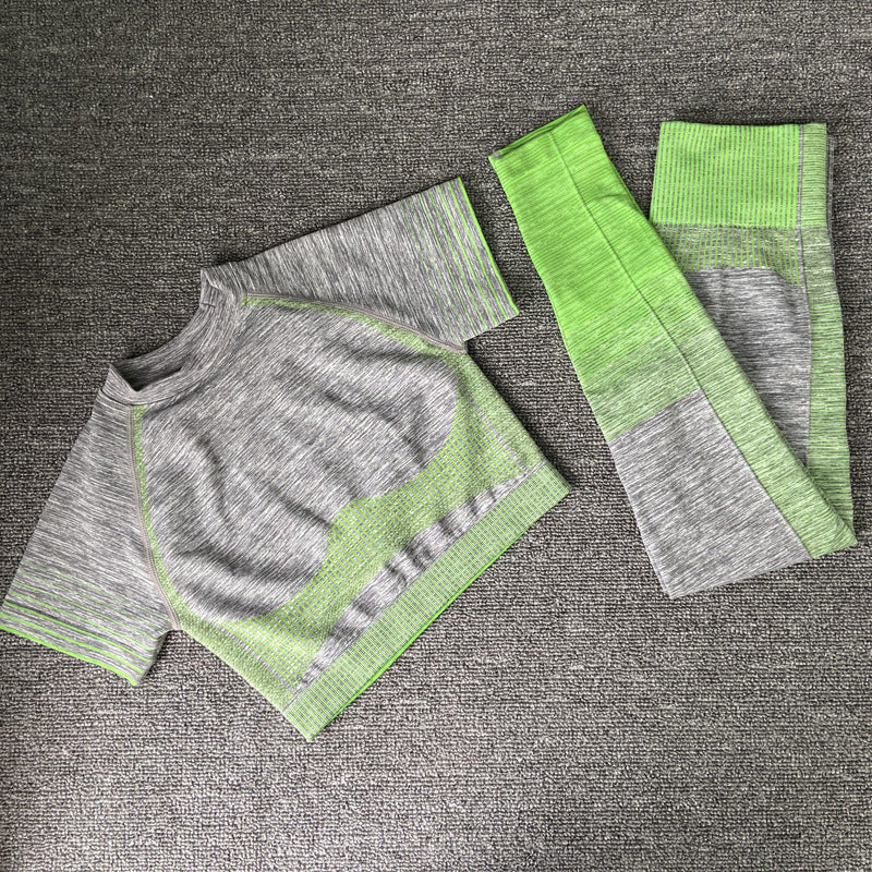 Short-sleeved hip-lifting elastic fitness sports yoga clothing